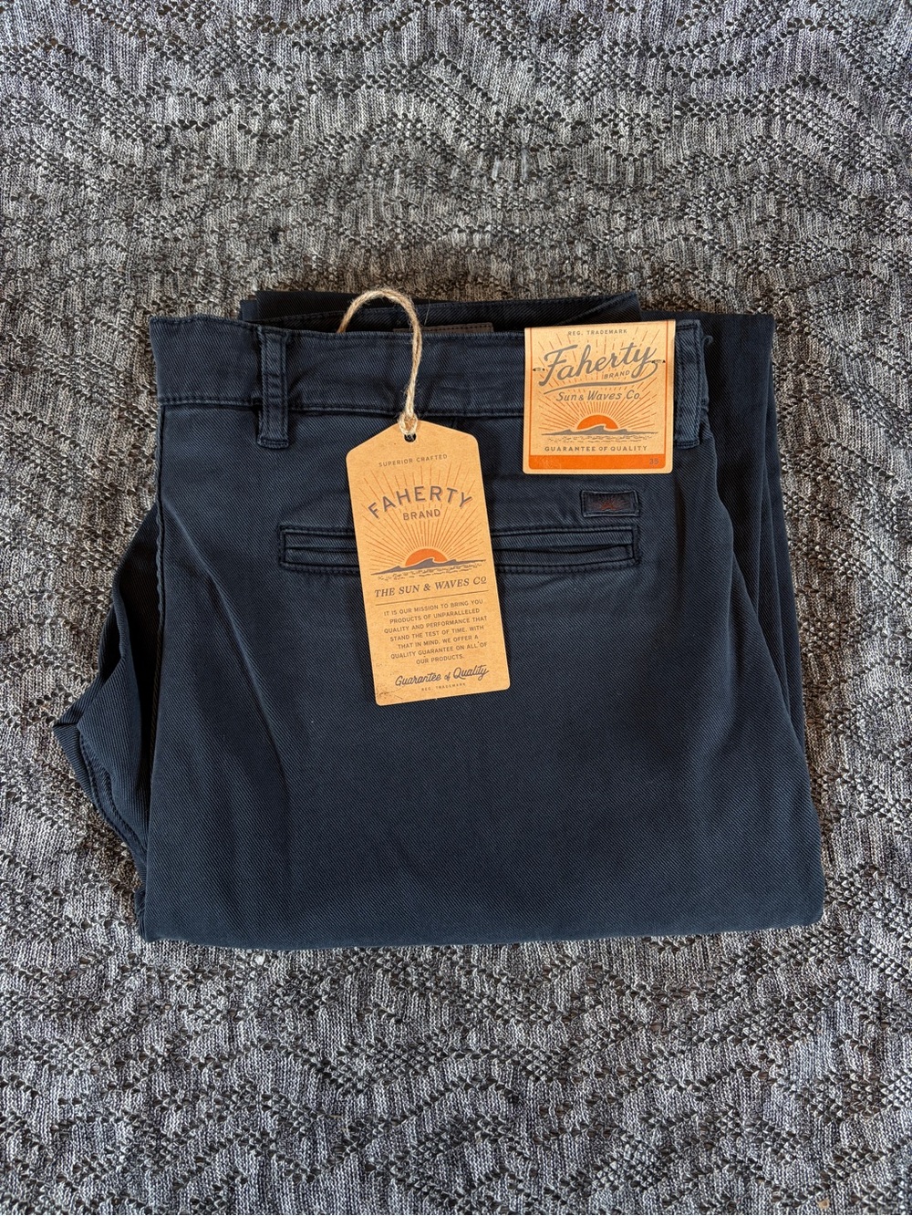 Faherty Coastline Chino Pants Men's 35 x 32 Blue Nights